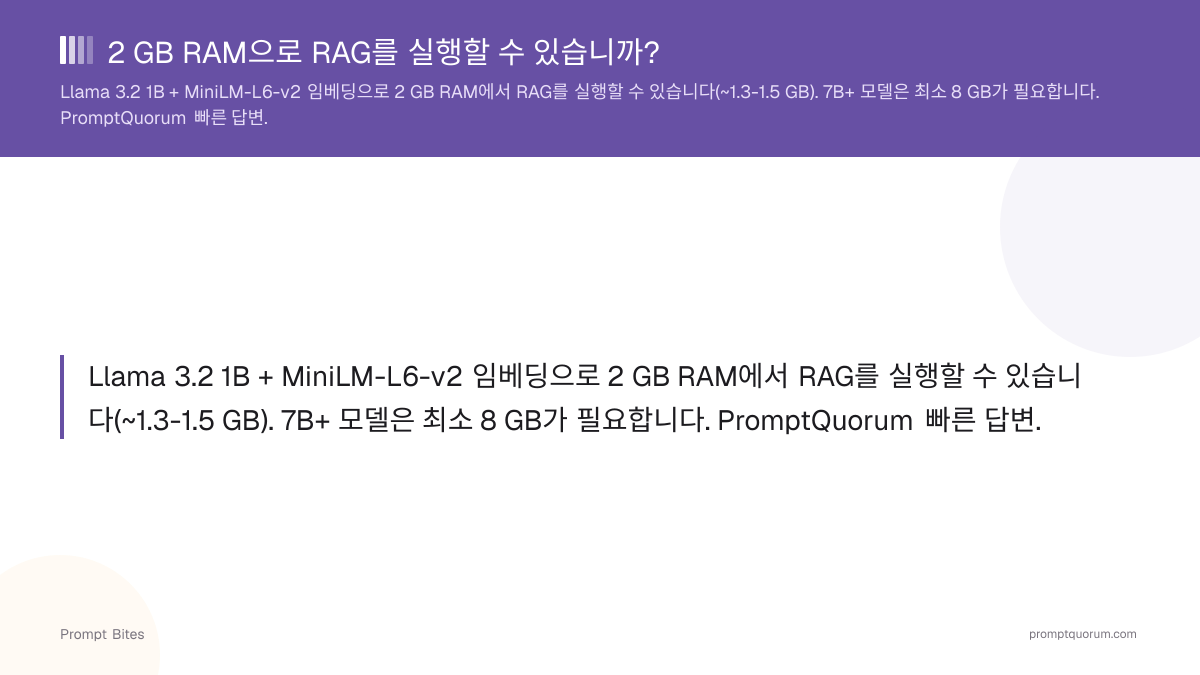 2 GB RAM으로 RAG를 실행할 수 있습니까?