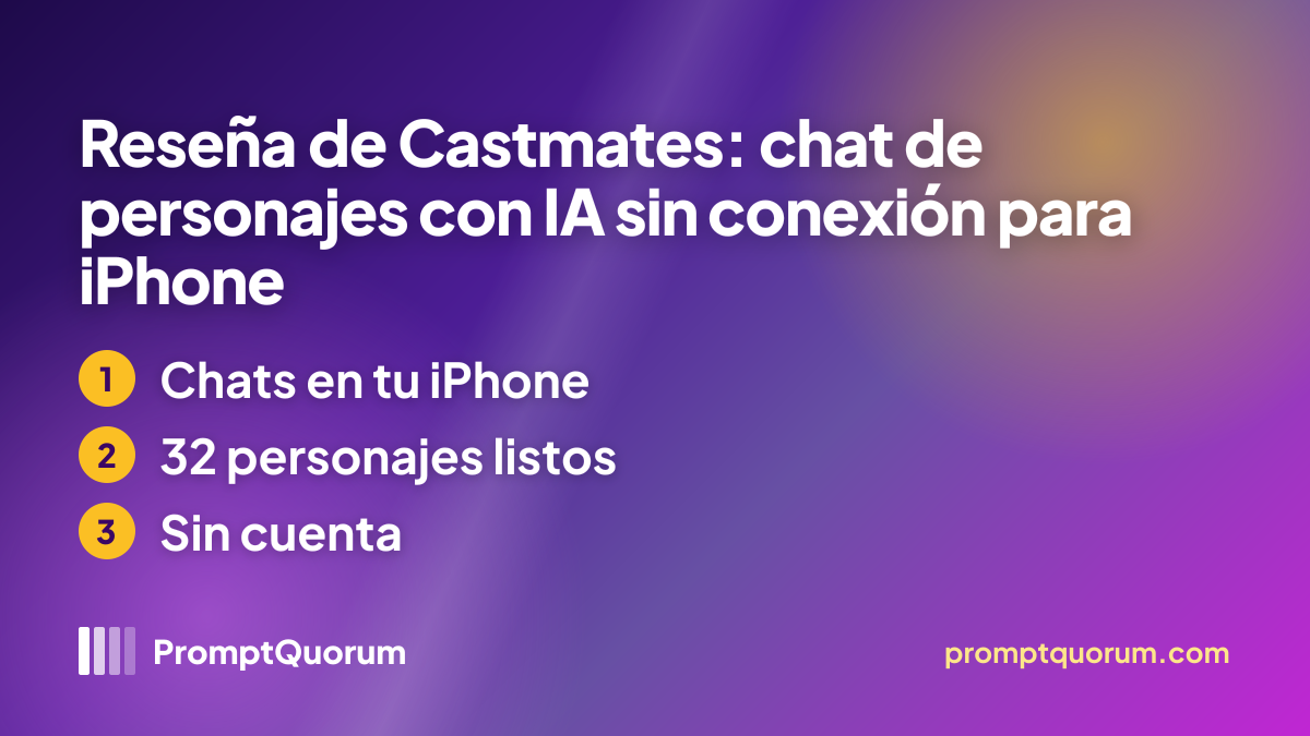 Reseña de Castmates: chat de personajes con IA sin conexión para iPhone