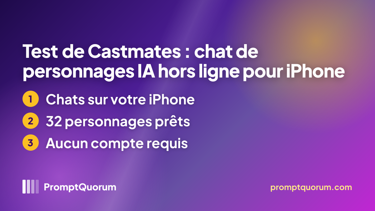 Test de Castmates : chat de personnages IA hors ligne pour iPhone