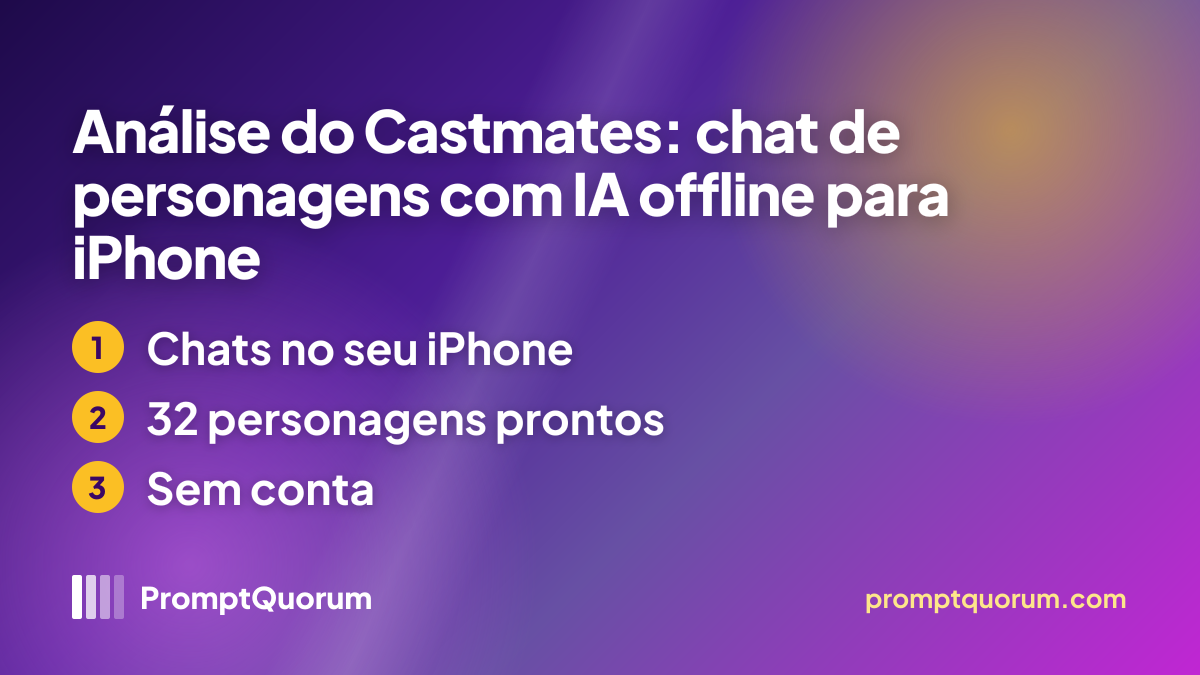 Análise do Castmates: chat de personagens com IA offline para iPhone