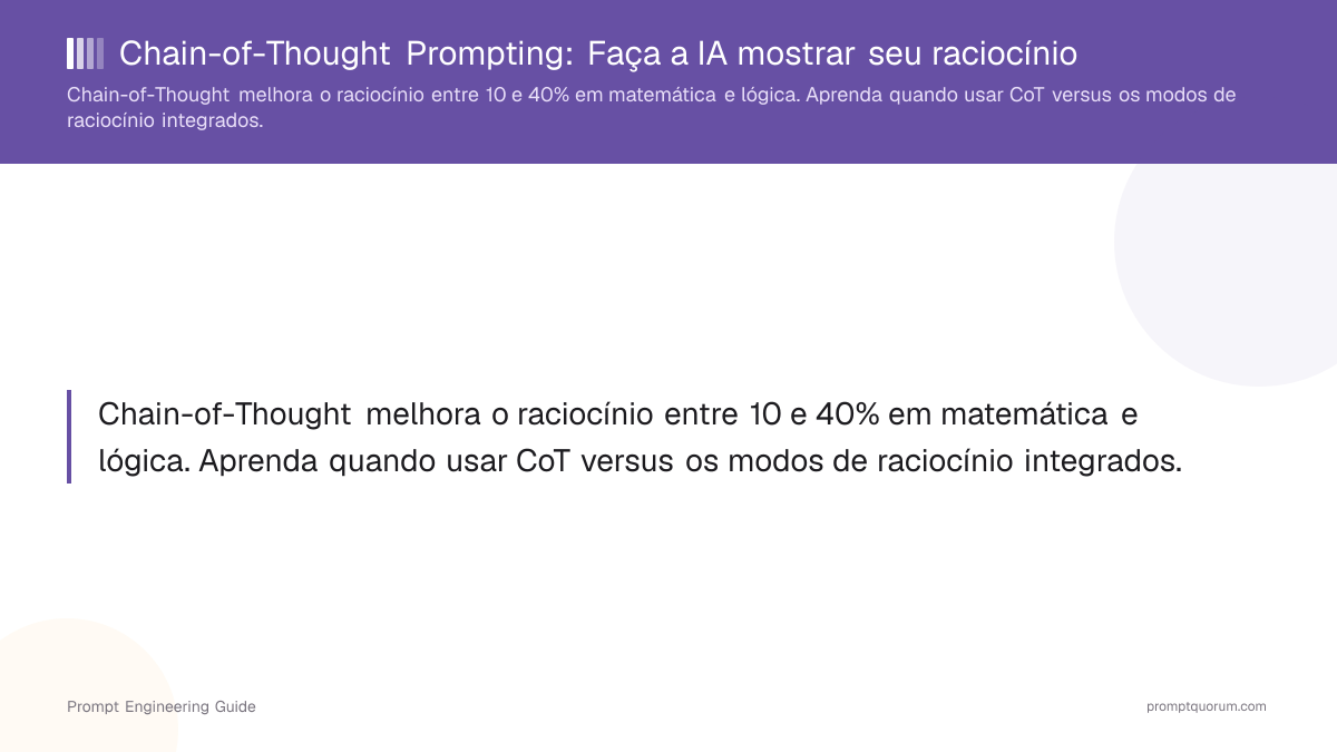 Chain-of-Thought Prompting: Faça a IA mostrar seu raciocínio