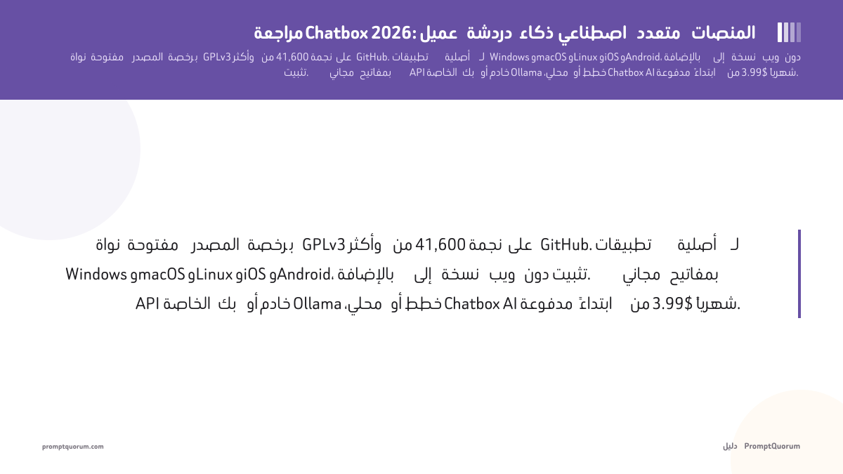 مراجعة Chatbox 2026: عميل دردشة ذكاء اصطناعي متعدد المنصات لسطح المكتب والويب والهاتف