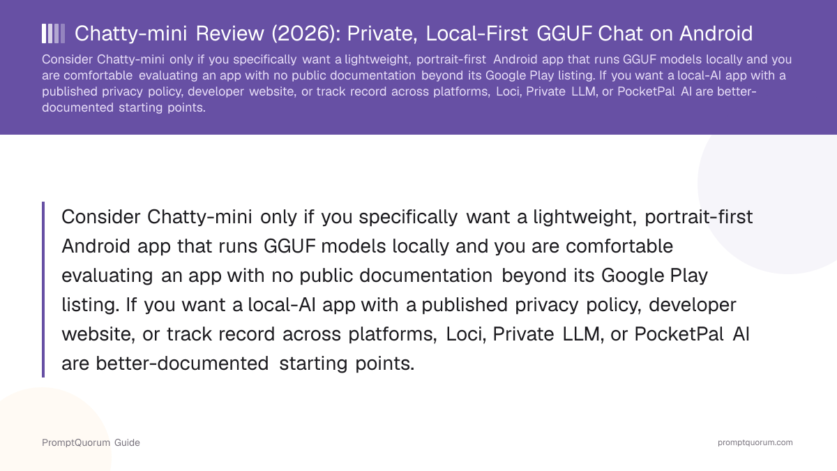 Chatty-mini Review (2026): Private, Local-First GGUF Chat on Android
