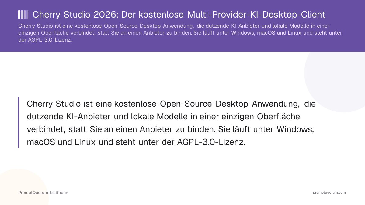 Cherry Studio 2026: Der kostenlose Multi-Provider-KI-Desktop-Client