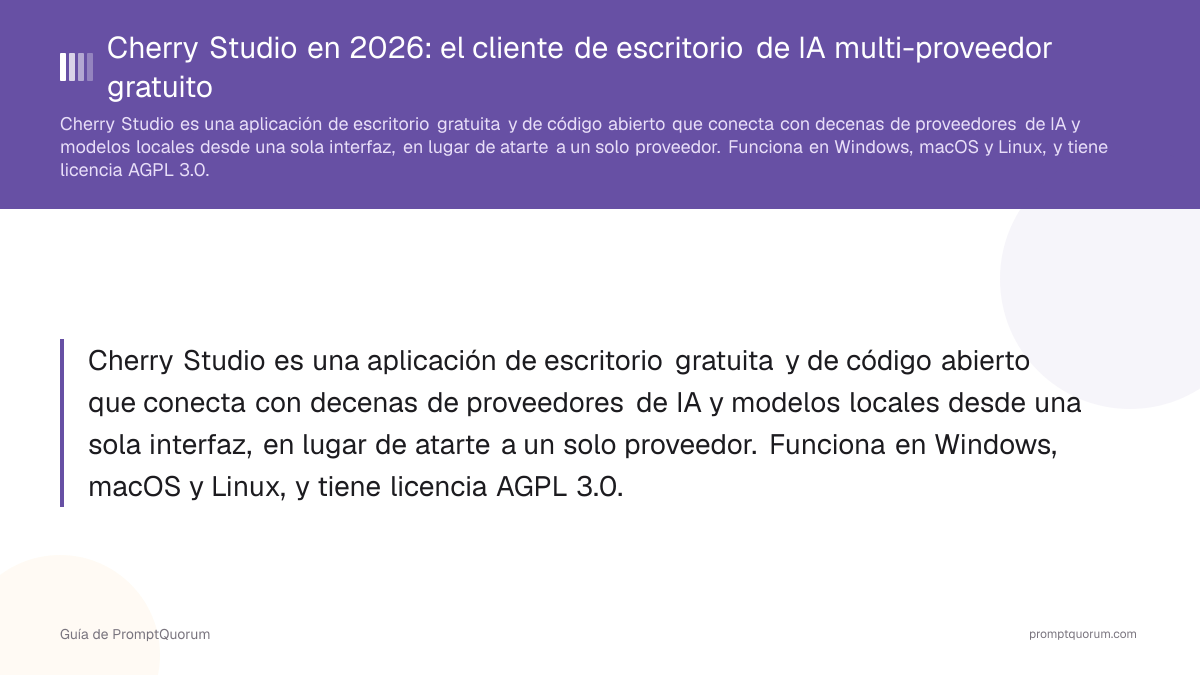Cherry Studio en 2026: el cliente de escritorio de IA multi-proveedor gratuito