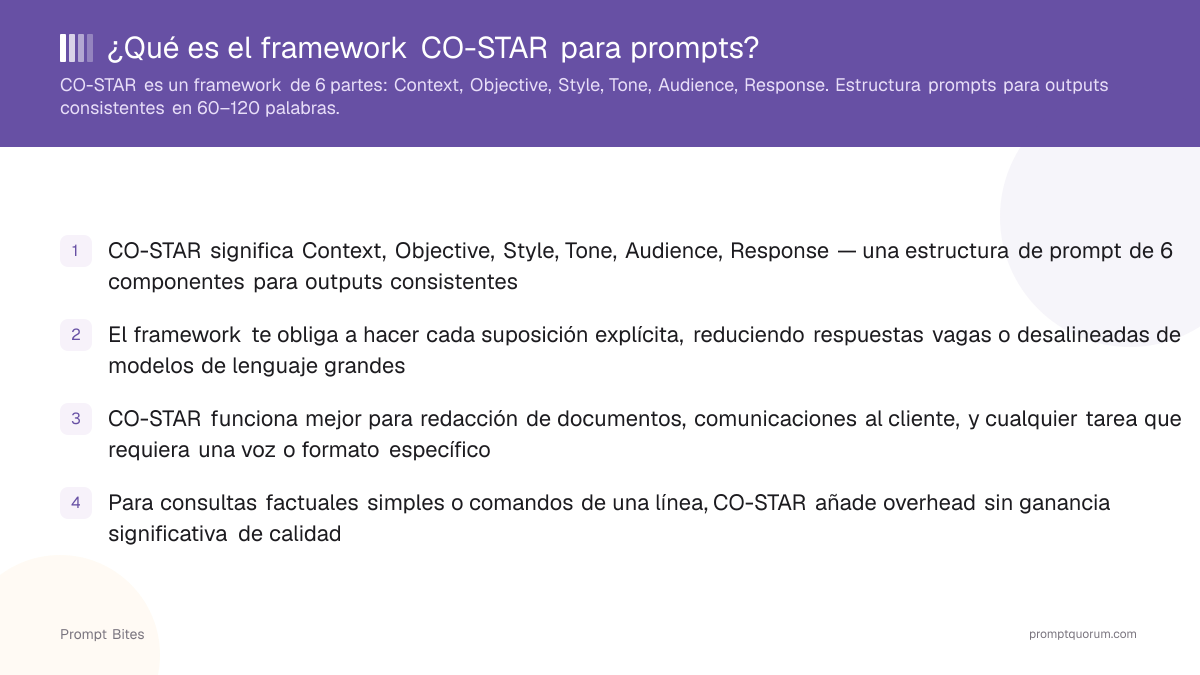 ¿Qué es el framework CO-STAR para prompts?
