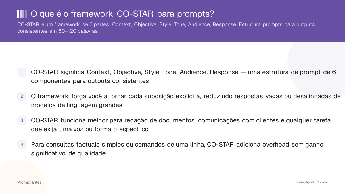 O que é o framework CO-STAR para prompts?