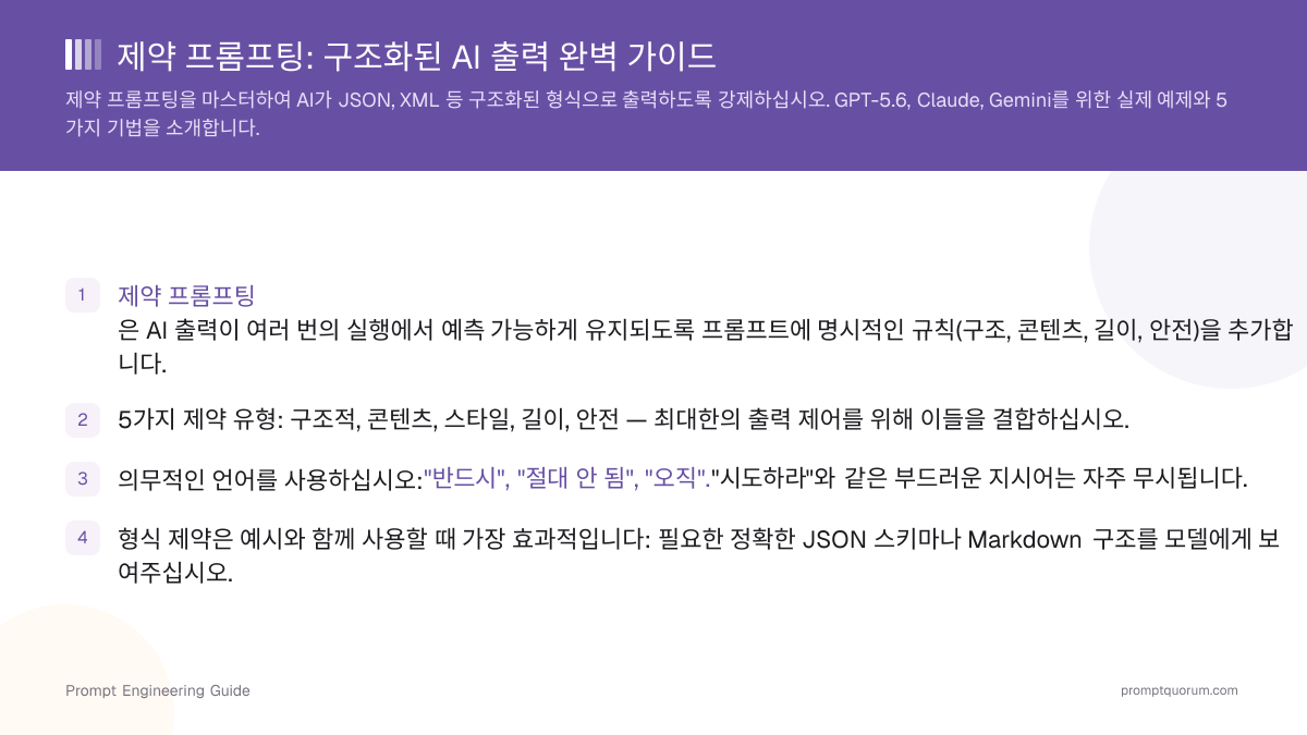 제약 프롬프팅: 구조화된 AI 출력 완벽 가이드