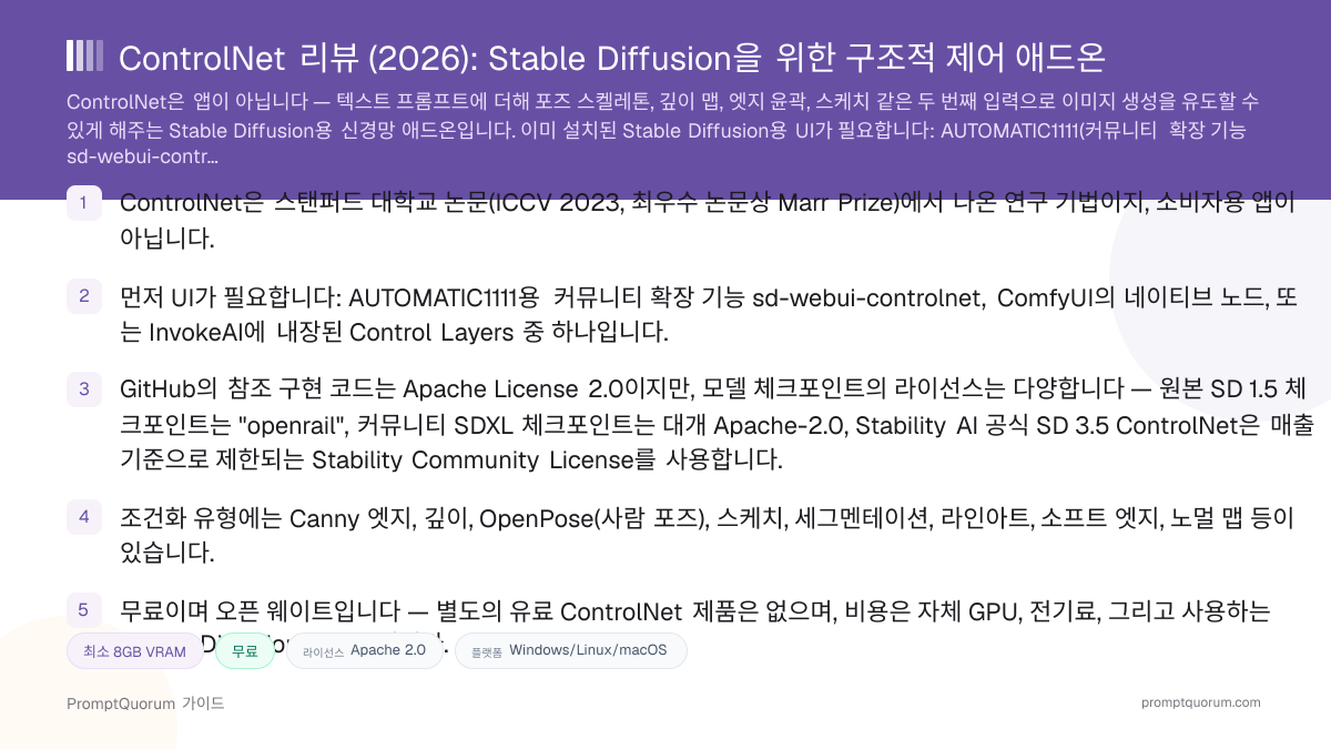 ControlNet 리뷰: Stable Diffusion을 위한 구조적 제어 애드온