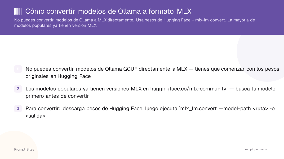 Cómo convertir modelos de Ollama a formato MLX
