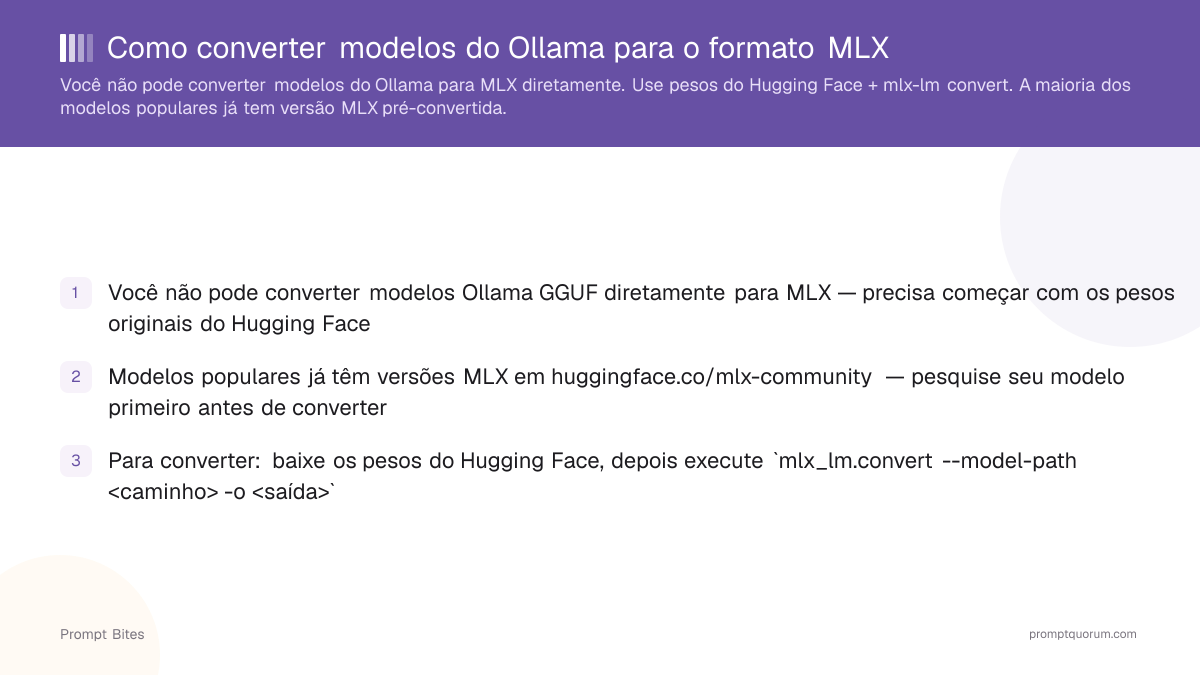 Como converter modelos do Ollama para o formato MLX