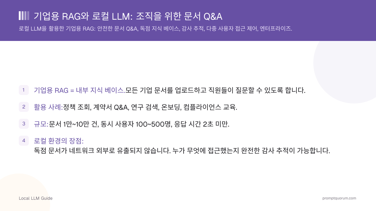 기업용 RAG와 로컬 LLM: 조직을 위한 문서 Q&A