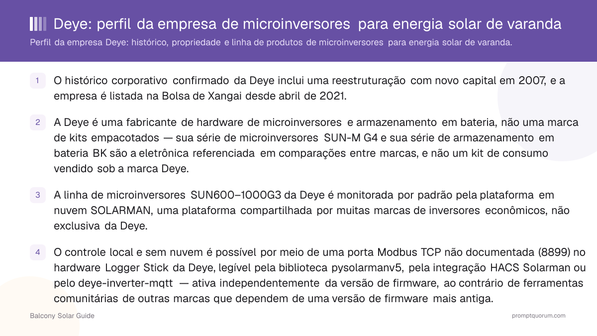 Deye: perfil da empresa de microinversores para energia solar de varanda