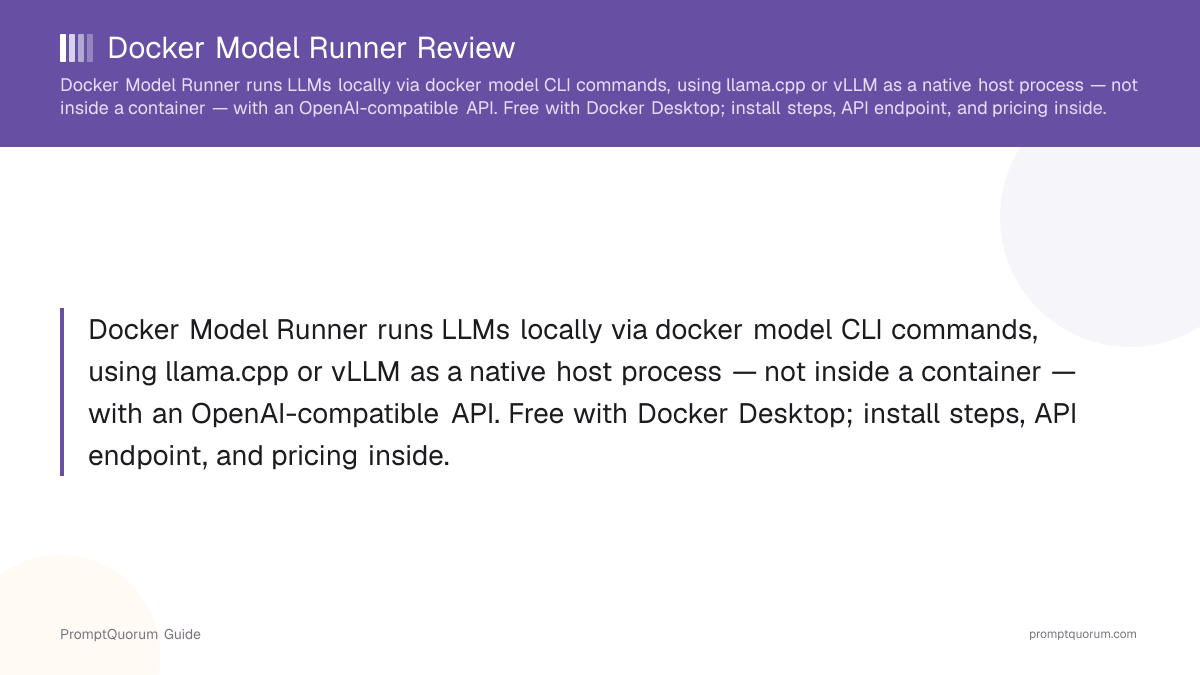 Docker Model Runner Review: Local LLMs via the Docker CLI