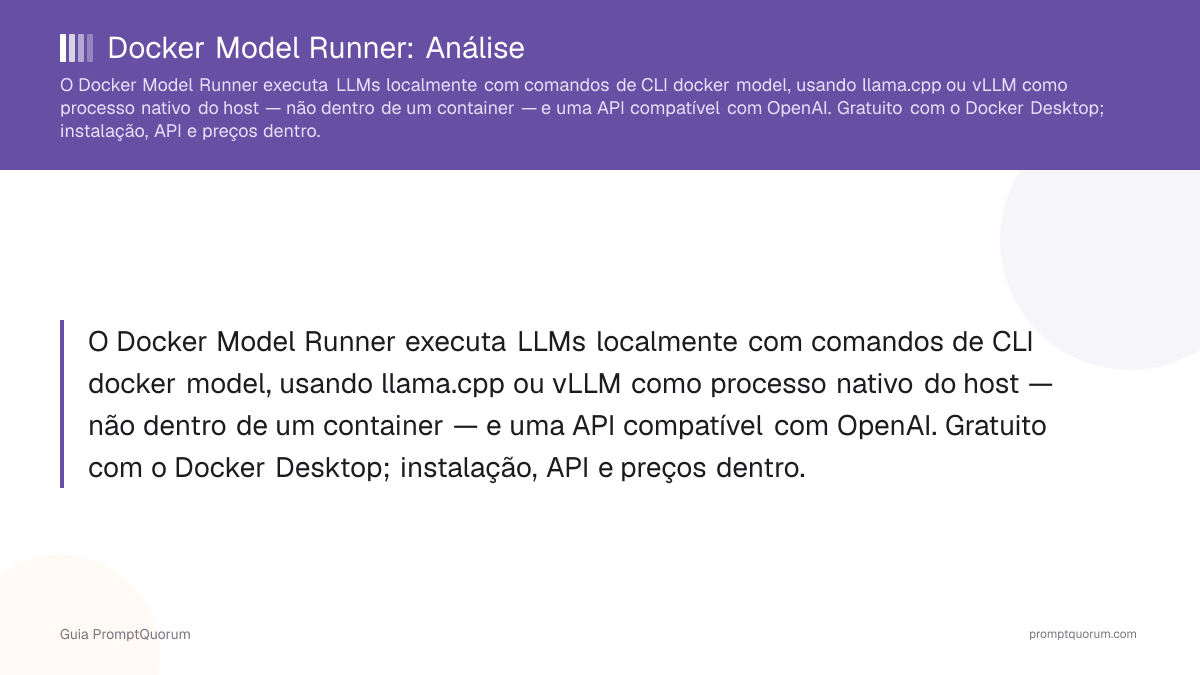 Docker Model Runner: Análise 2026 de LLMs Locais via CLI do Docker