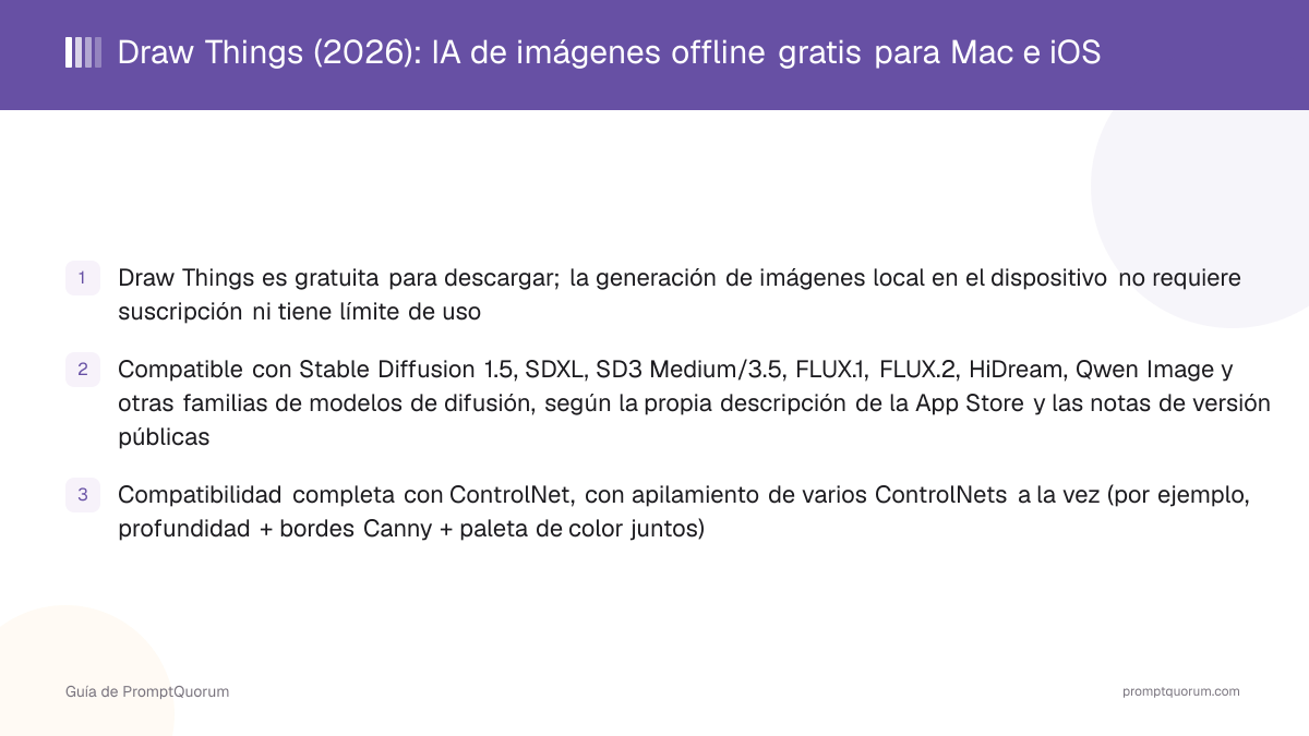 Draw Things (2026): IA de imágenes offline gratis para Mac e iOS