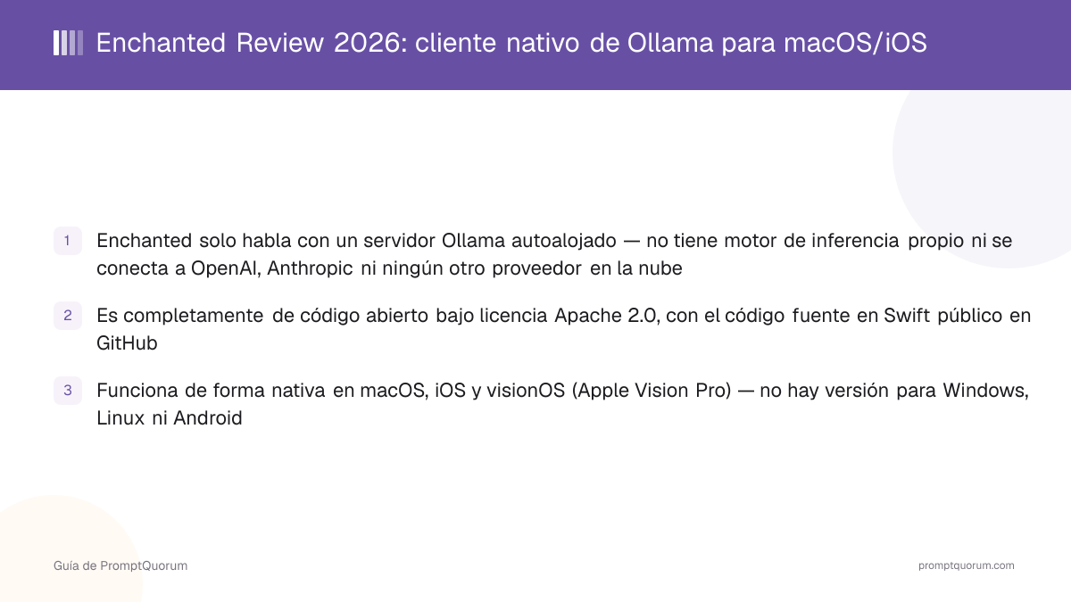 Enchanted Review 2026: cliente nativo de Ollama para macOS/iOS