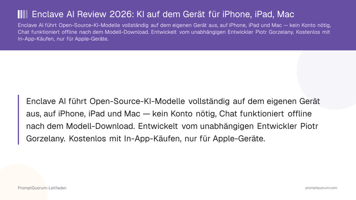Enclave AI Review 2026: KI auf dem Gerät für iPhone, iPad, Mac