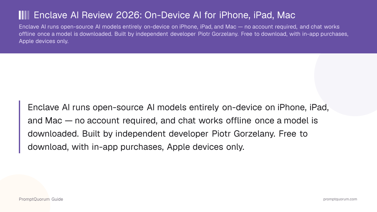Enclave AI Review 2026: On-Device AI for iPhone, iPad, Mac