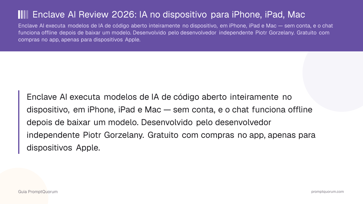Enclave AI Review 2026: IA no dispositivo para iPhone, iPad, Mac