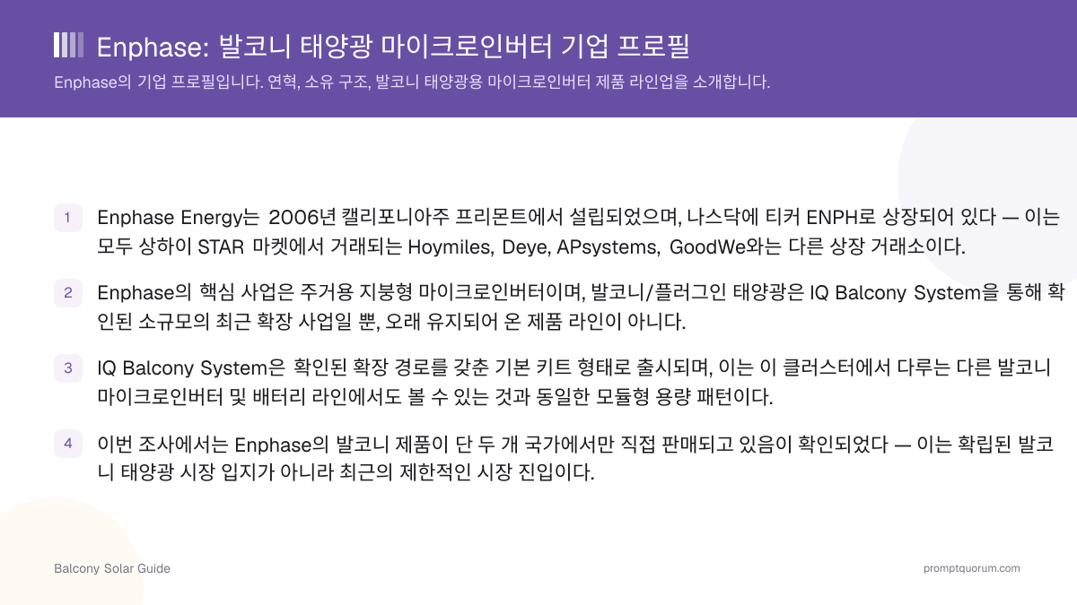 Enphase: 발코니 태양광 마이크로인버터 기업 프로필