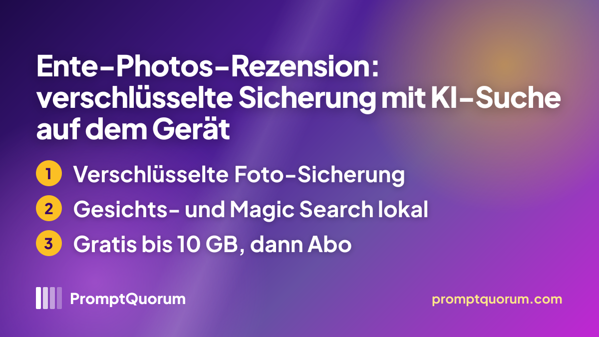 Ente-Photos-Rezension: verschlüsselte Sicherung mit KI-Suche auf dem Gerät
