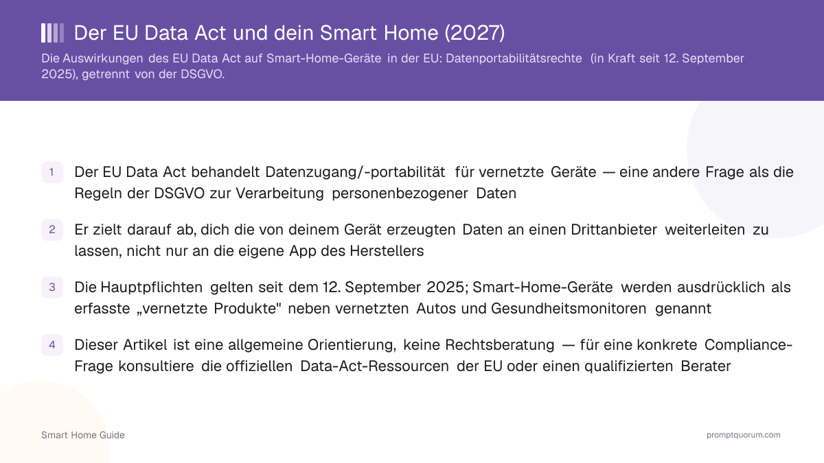 Der EU Data Act und dein Smart Home (2026)