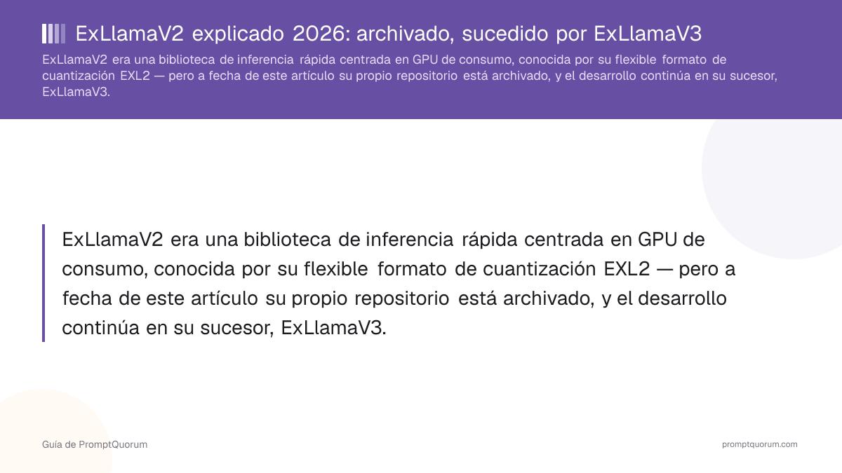 ExLlamaV2 explicado 2026: archivado, sucedido por ExLlamaV3