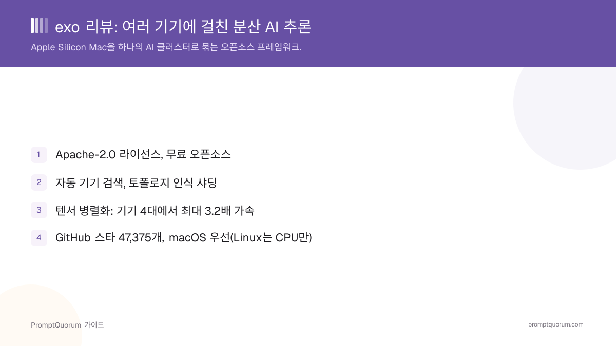 exo 리뷰: 여러 기기에 걸친 분산 AI 추론