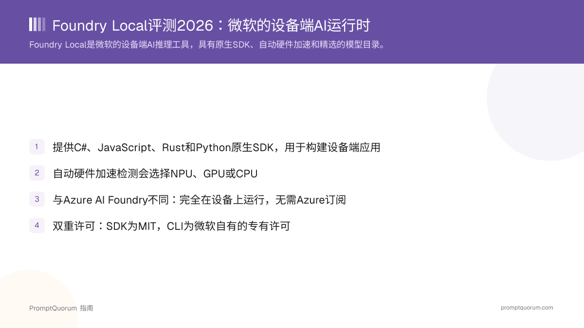 Foundry Local评测2026:微软的设备端AI运行时