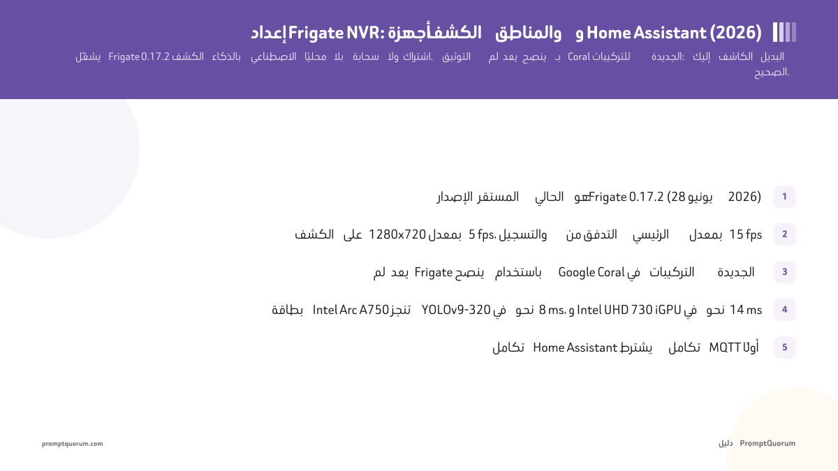 إعداد Frigate NVR: أجهزة الكشف والمناطق و Home Assistant (2026)