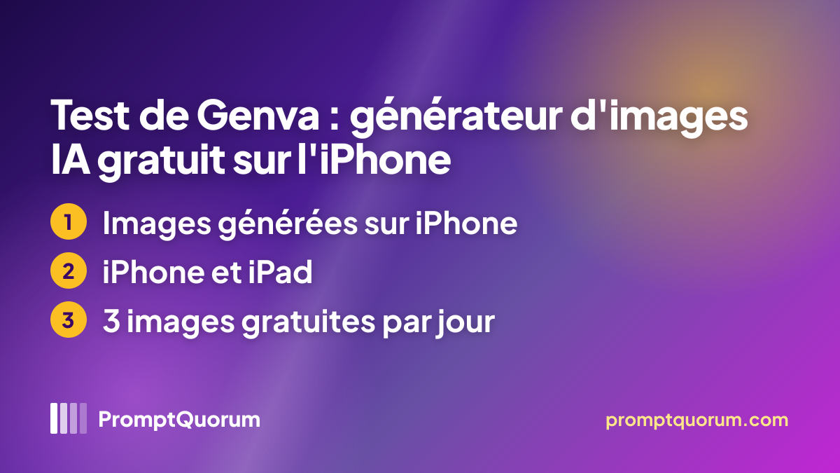 Test de Genva : générateur d'images IA gratuit sur l'iPhone