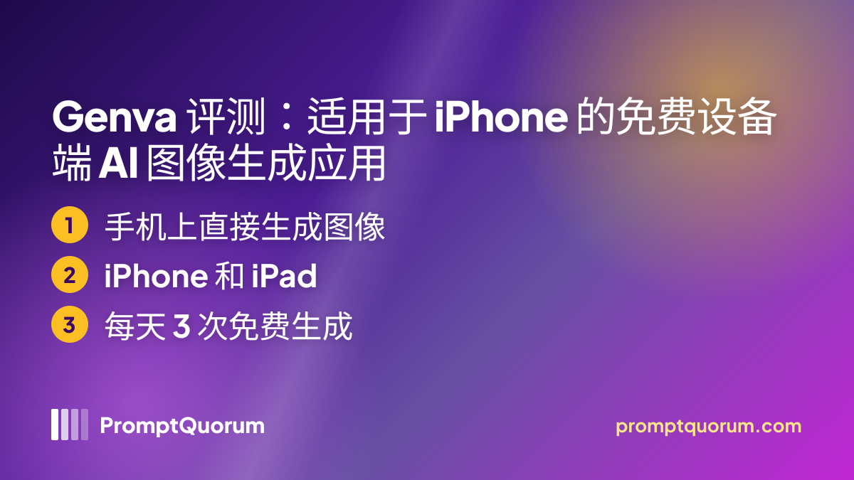 Genva 评测:适用于 iPhone 的免费设备端 AI 图像生成应用