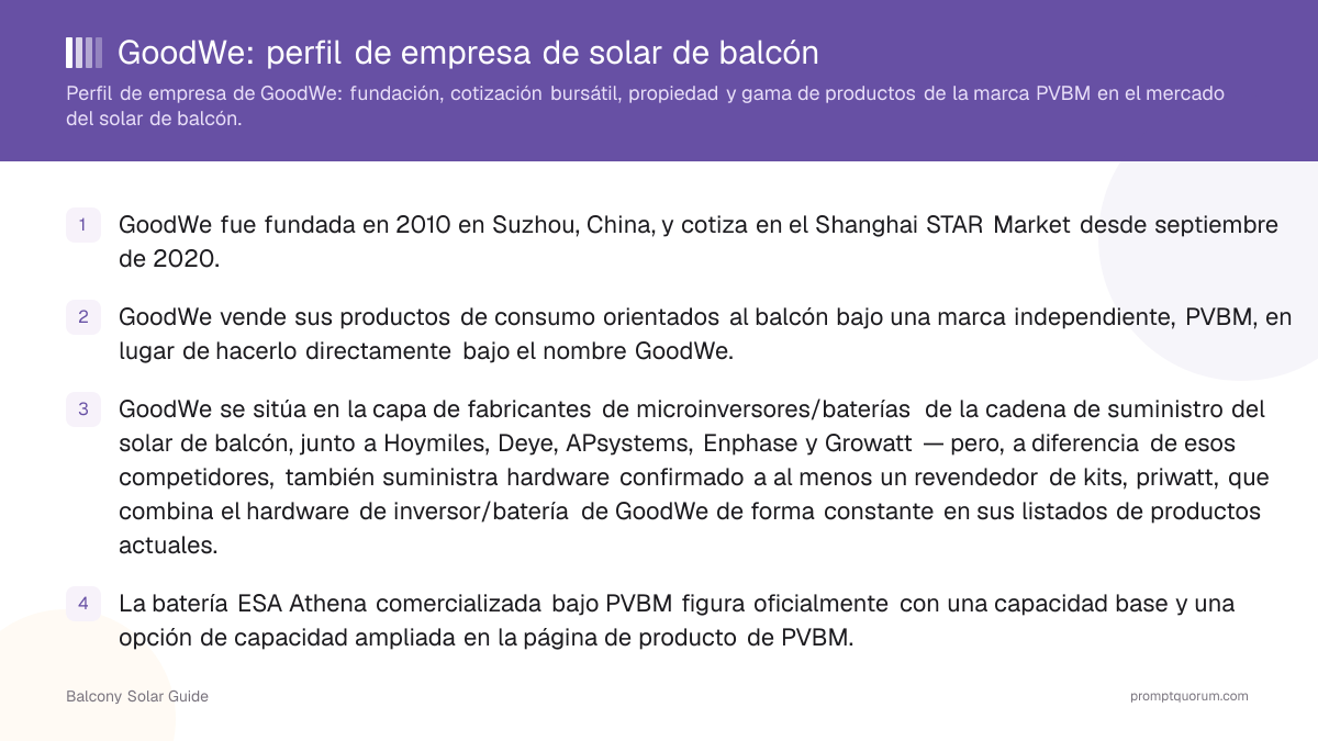 GoodWe: perfil de empresa de solar de balcón