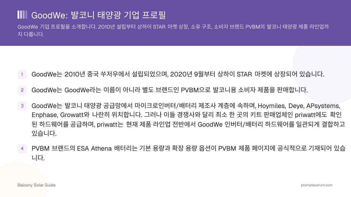 GoodWe: 발코니 태양광 기업 프로필