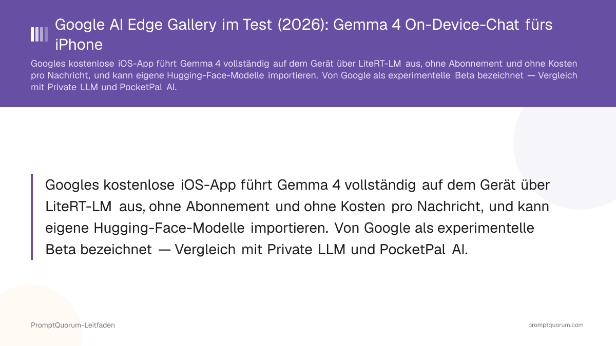 Google AI Edge Gallery im Test (2026): Gemma 4 On-Device-Chat fürs iPhone