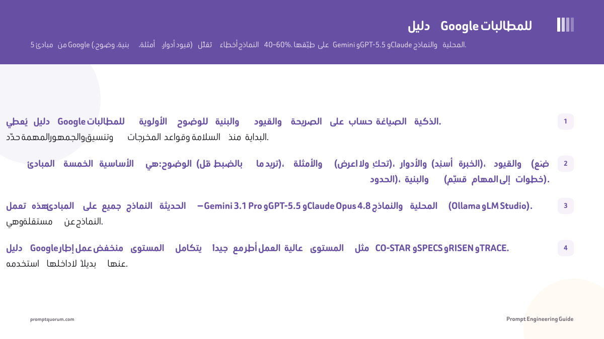 دليل Google للمطالبات