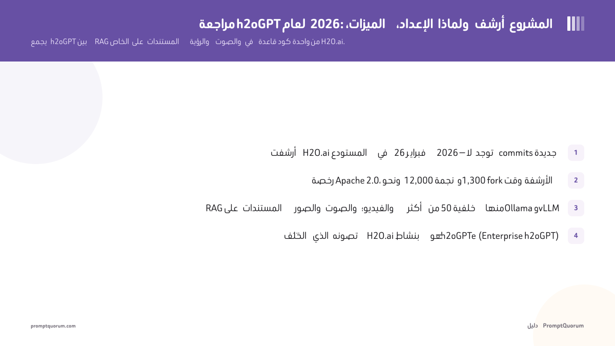 مراجعة h2oGPT لعام 2026: الميزات، الإعداد، ولماذا أُرشف المشروع