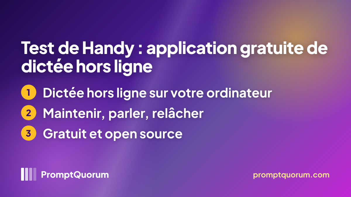 Test de Handy : application gratuite de dictée hors ligne