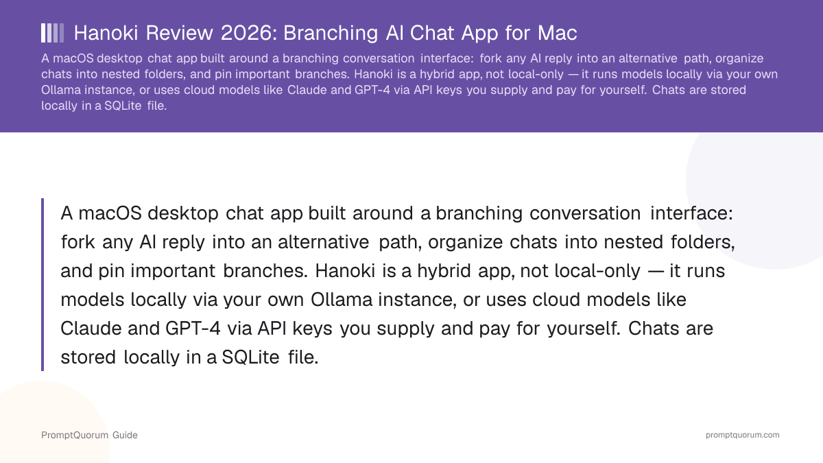 Hanoki Review: Branching AI Chat App for Mac (2026)