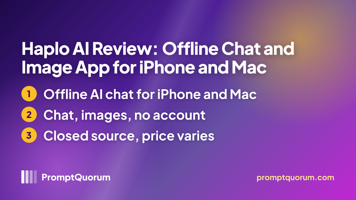 Haplo AI Review: Offline Chat and Image App for iPhone and Mac