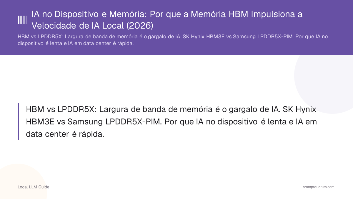 IA no Dispositivo e Memória: Por que a Memória HBM Impulsiona a Velocidade de IA Local (2026)