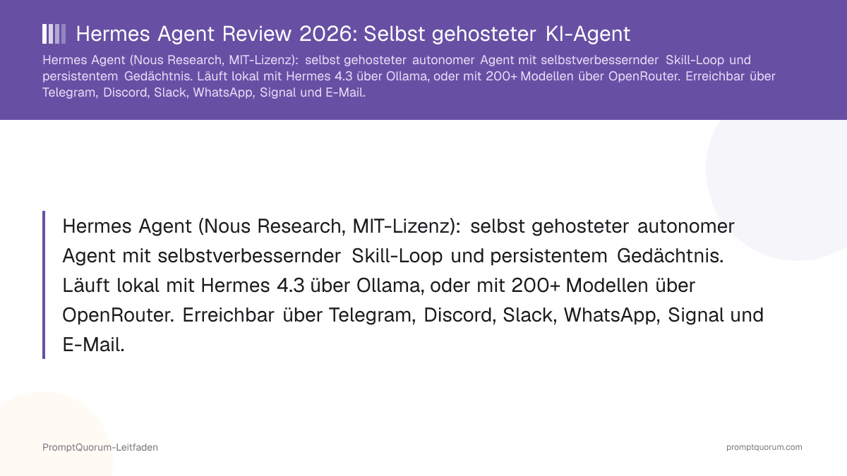 Hermes Agent Review 2026: Selbst gehosteter KI-Agent