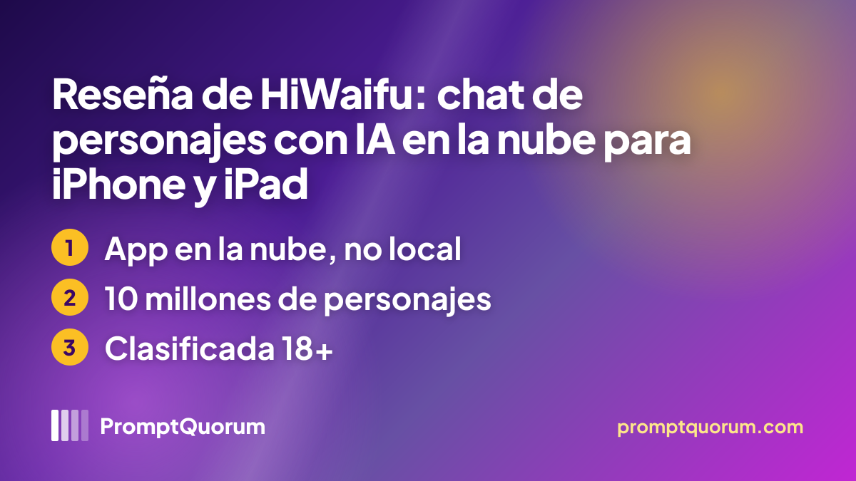 Reseña de HiWaifu: chat de personajes con IA en la nube para iPhone y iPad