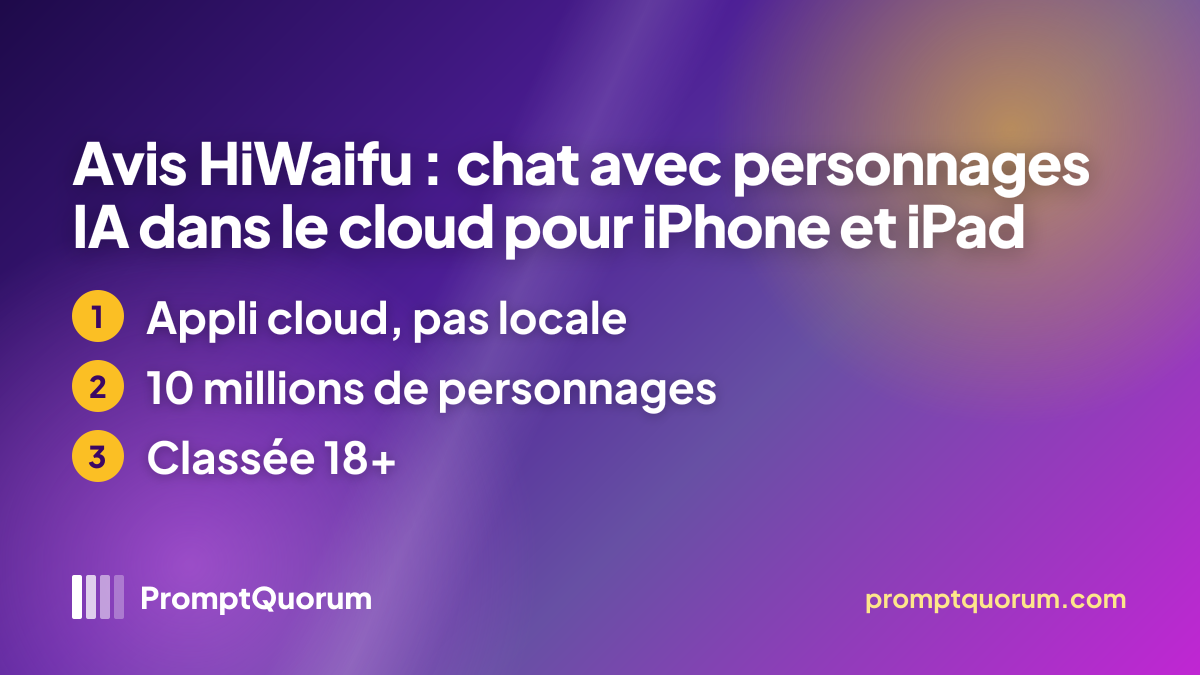 Avis HiWaifu : chat avec personnages IA dans le cloud pour iPhone et iPad
