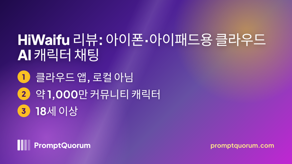 HiWaifu 리뷰: 아이폰·아이패드용 클라우드 AI 캐릭터 채팅