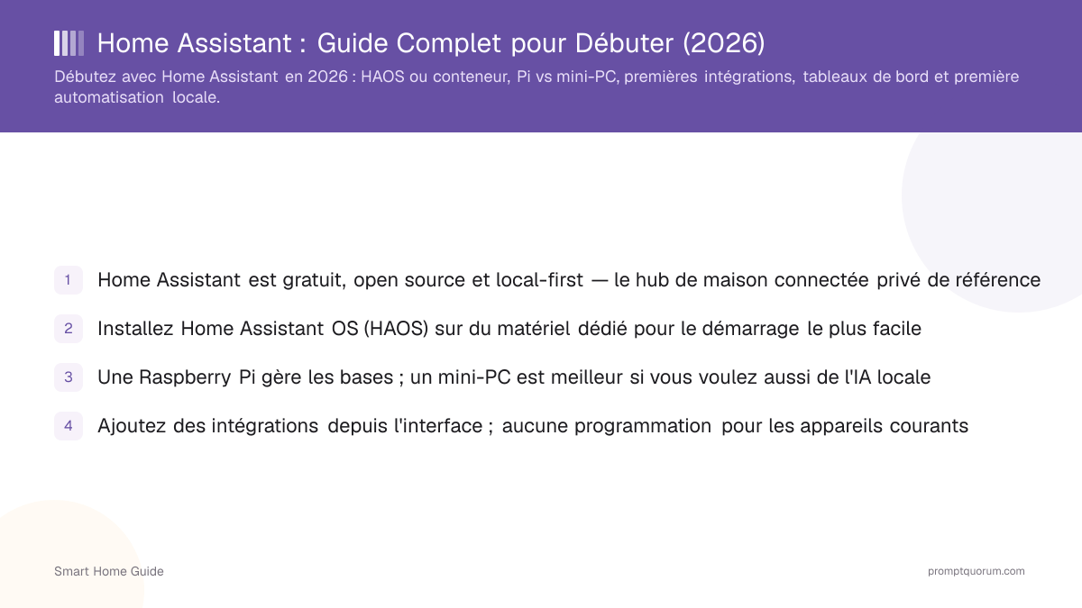 Home Assistant : Guide Complet pour Débuter (2026)