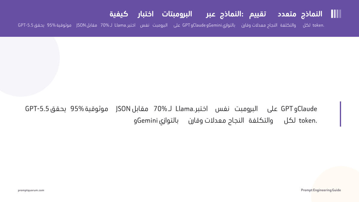 كيفية اختبار البرومبتات عبر النماذج: تقييم متعدد النماذج