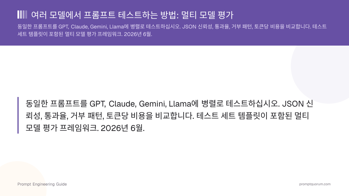 여러 모델에서 프롬프트 테스트하는 방법: 멀티 모델 평가