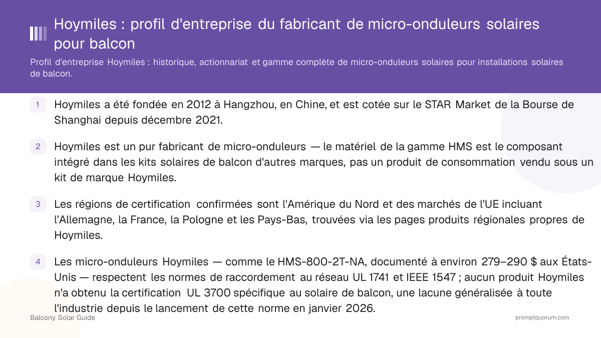 Hoymiles : profil d'entreprise du fabricant de micro-onduleurs solaires pour balcon